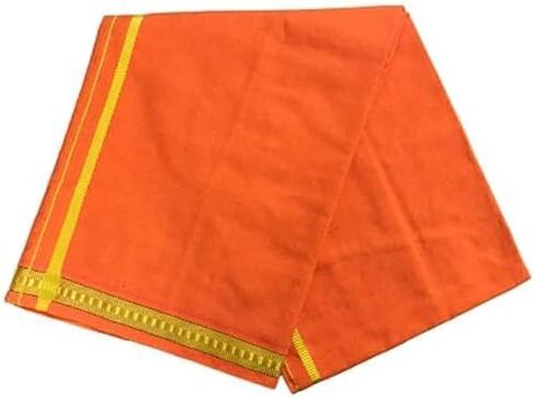 Kolakeer™ Men's Cotton Color Dhoti Angavastram Set - 1.9 Mtrs Dhoti with 1.2 Mtrs Angavastram - Kerala Pentex Mundu Set in Kuwait