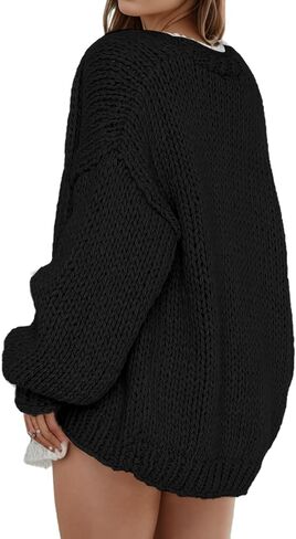 Women's Oversized Open Front Chunky Cardigans Sweaters Long Sleeve Knitted Jackets Tops in Kuwait