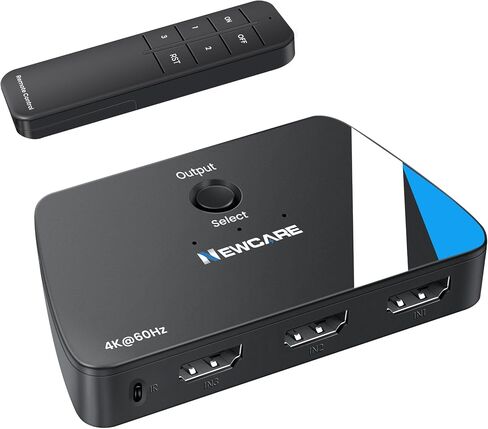 NEWCARE 8K @ 60 هرتز HDMI 2.1 محول 3 في 1 خارج، 4K @ 120 هرتز صندوق تبديل HDMI مع كابل HDMI 2.1 بطول 2.6 قدم، محدد محول HDMI 3 منافذ يدعم HDR Dolby Atmos 3D لـ NS PS4/PS5 Xbox Roku Fire Stick in Saudi Arabia