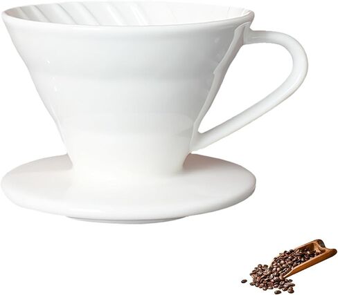 قطارة القهوة البلاستيكية V60، ماكينة صنع القهوة، (شفافة، كبيرة، 2-4 أكواب) in Kuwait