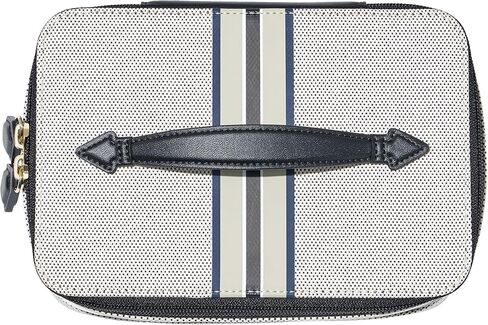 Paravel Cabana See-All Vanity Case | Made with Recycled Canvas Material & Vegan Leather | Premium See Through Travel Toiletry Bag | Regular, Domino Black in Saudi Arabia