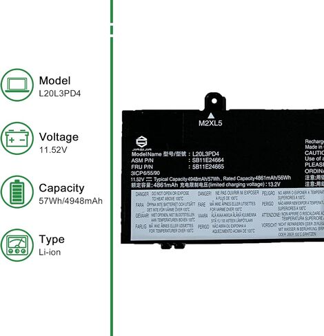 استبدال بطارية L20M4P72 SB10W51915 5B10W51814 لجهاز Lenovo ThinkPad T14s الجيل الثاني 2021 سلسلة L20L4P72 SB10W51914 5B10W13976 L20C4P72 SB10W51916 5B10W51815 L20D4P72 SB10W51917 5B10W51816 in Saudi Arabia