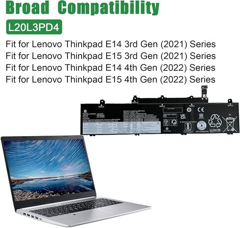 استبدال بطارية L20M4P72 SB10W51915 5B10W51814 لجهاز Lenovo ThinkPad T14s الجيل الثاني 2021 سلسلة L20L4P72 SB10W51914 5B10W13976 L20C4P72 SB10W51916 5B10W51815 L20D4P72 SB10W51917 5B10W51816 in Saudi Arabia