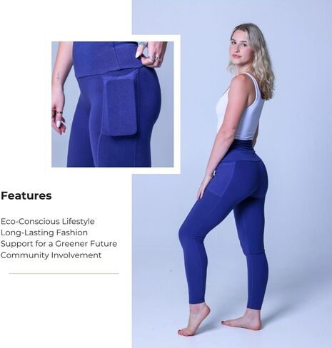 Premium Organic Cotton Leggings for Women | High Waist Leggings with Pockets. Perfect for Yoga, Fitness or All Day Wear. in Saudi Arabia