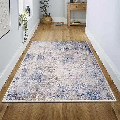 Sorbus 3x5 Area Rug for Entryway, Machine Washable, Non-Slip, Vintage Rug - Low Pile Non-Shedding Indoor Rugs for Living Room, Kitchen, Bedroom - Soft Indoor Carpet Throw Rugs with Rubber Backing in Kuwait