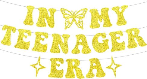 13th Birthday Decorations for Girls In My Teenager Era Banner for Teenager Birthday Decorations In My Teenager Era Birthday Decorations Black Glitter in Saudi Arabia