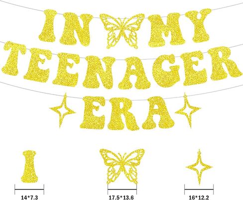 13th Birthday Decorations for Girls In My Teenager Era Banner for Teenager Birthday Decorations In My Teenager Era Birthday Decorations Black Glitter in Saudi Arabia