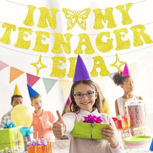 13th Birthday Decorations for Girls In My Teenager Era Banner for Teenager Birthday Decorations In My Teenager Era Birthday Decorations Black Glitter in Saudi Arabia