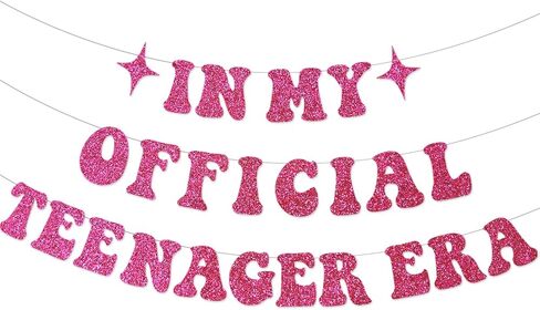 13th Birthday Decorations for Girls In My Teenager Era Banner for Teenager Birthday Decorations In My Teenager Era Birthday Decorations Black Glitter in Saudi Arabia