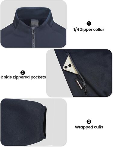 Little Donkey Andy Men's Lightweight Running Warm Jacket Full Zip Fleece Lined Windproof Jacket for Outdoor Casual in Saudi Arabia
