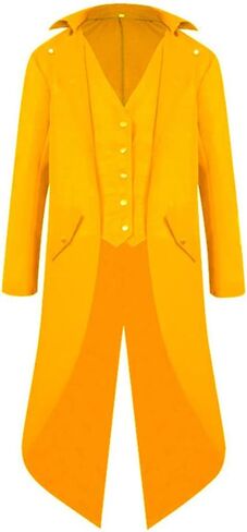 IBTOM CASTLE Men's Steampunk Vintage Tailcoat Jacket Gothic Medieval Victorian Frock Button Down Swallow Coat Uniform Costume in Kuwait