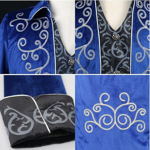 IBTOM CASTLE Men's Steampunk Vintage Tailcoat Jacket Gothic Medieval Victorian Frock Button Down Swallow Coat Uniform Costume in Kuwait