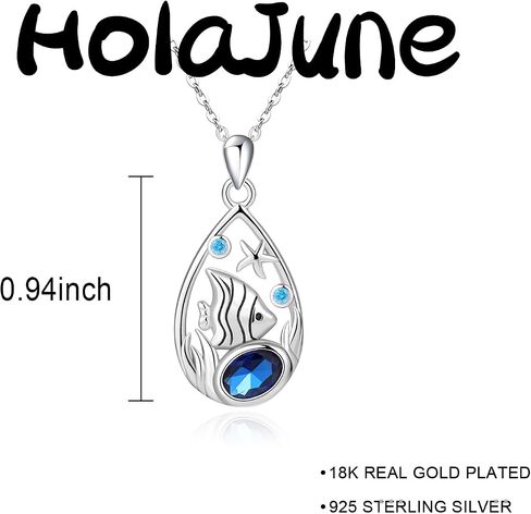 Ocean Jewelry Sterling Silver Sea Shells/Marine fish/Wave Pendant Necklace for Women s Ocean Lovers Jewelry Gifts in Saudi Arabia