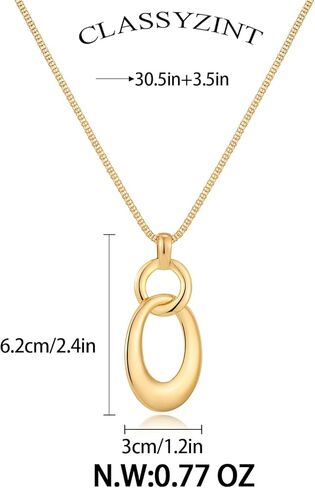CLASSYZINT Long Sweater Chain Necklace for Women Long Tassel Chain Necklace Large Pendant Sweater Y-Necklace in Kuwait