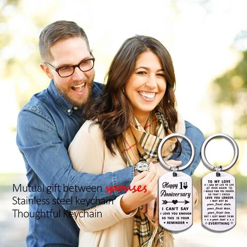 Anniversary Keychain Gifts for Husband Wife 1st 3rd 15th 25th Anniversary Wedding Gift for Couple Him Her Husband in Kuwait