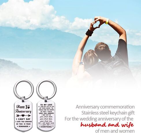 Anniversary Keychain Gifts for Husband Wife 1st 3rd 15th 25th Anniversary Wedding Gift for Couple Him Her Husband in Kuwait