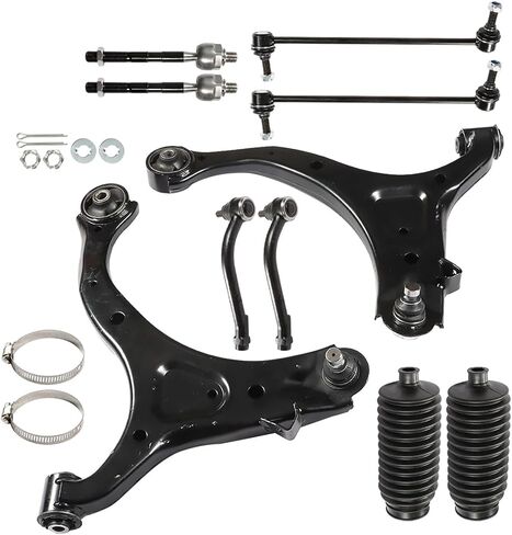 labwork 10Pc Front Suspension Kit Front Lower Control Arms Ball Joint Assembly Driver & Passenger Side Tie Rod End Sway Bar Link Kit Replacement for Hyundai Santa Fe Kia Sorento in Saudi Arabia