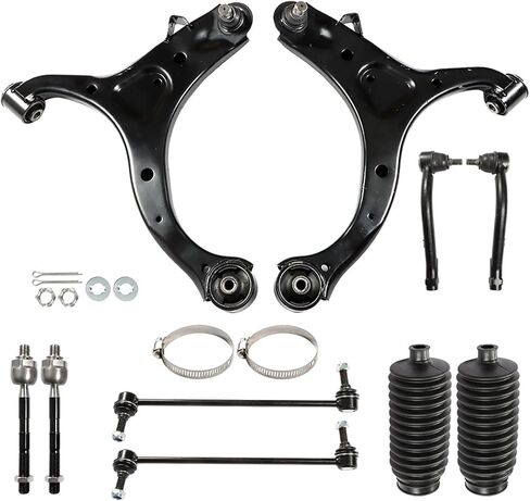 labwork 10Pc Front Suspension Kit Front Lower Control Arms Ball Joint Assembly Driver & Passenger Side Tie Rod End Sway Bar Link Kit Replacement for Hyundai Santa Fe Kia Sorento in Saudi Arabia