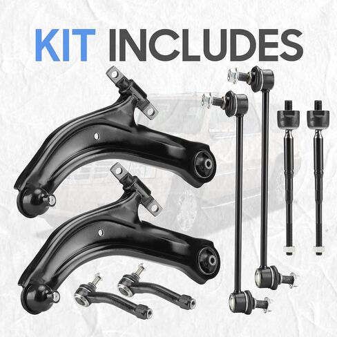 Front Lower Left&Right Control Arms w/Ball Joints Stabilizer/Sway Bar End Links Tie Rods Suspension Kit for 2007-2012 Nissan Sentra (8pc) in Saudi Arabia