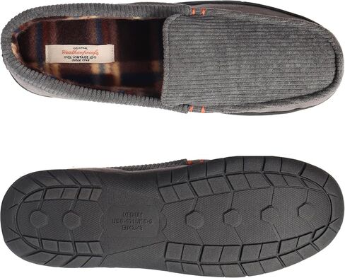 Weatherproof Vintage Venetian Corduroy Slippers for Men, Cozy Lightweight Indoor Outdoor House Shoes with Memory Foam, Warm Fleece Lining, Non-Slip Sole, Moccasin Style, Ideal Winter House Slippers in Saudi Arabia