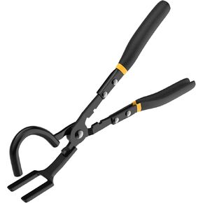 Renekton Heavy Duty Exhaust Hanger Removal Pliers, Separates Rubber Supports from Exhaust Hanger Brackets, 25 Degree Offset for Access in Hard to Reach Places