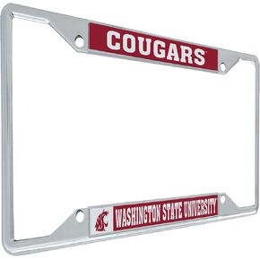 Desert Cactus Washington State University Metal License Plate Frame Cougars for Front or Back of Car Officially Licensed (Mascot)