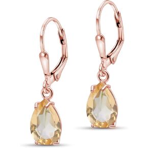 14K Rose Gold Plated Black Opal Leverback Earrings - Drop Earrings for Women - October Birthstone, Handmade 7x10 mm Teardrop Gemstone Vintage Jewelry - Trendy and Classic Elegant Gift for Women in Kuwait