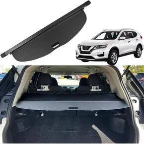 Cargo Cover for Nissan Rogue 2014 2015 2016-2019 X-Trail 2020 Accessories Rear Trunk Cover Rear Trunk Security Cover Shielding Shade, Black