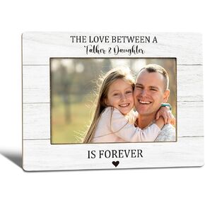 Father and Daughter Picture Frame, Dad Gifts from Daughter, Gifts from Daughter to Dad Photo Frame 4x6,The Love Between Father and Daughter is Forever Wooden Photo Picture Frames for Desk Decor