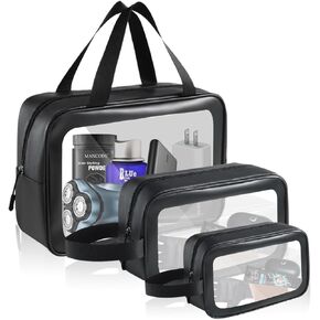 Toiletry Bag for Women (3PC- Clear Makeup Bag)– Waterproof Toiletry Bag, Travel Toiletry Bag, Clear Toiletry Bag, Clear Travel Bags for Toiletries, TSA Approved Toiletry Bag