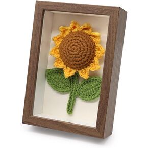 Crochet Bouquets Photo frame, crochet sunflower, Hand-Knitted Yarns to Make Sunflower Photo frame,Home & Office for Wall Wall Decor,Desktop decoration