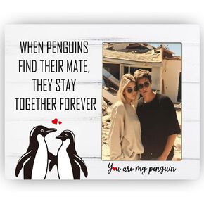 You are My Penguins Picture Frame Gift for Couple, Penguin Frame Gift for Her, Him, Engagement Wedding Gift, 4x6 inch Photo