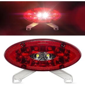 Command Electronics OEM 12V LED RV & Trailer 2-Pack Sealed Elliptical Tail Light with Backup Utility – License Plate Bracket