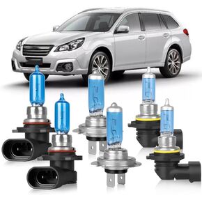 OQSNCV Fit for Subaru Outback 2005 2006 2007 2008 2009 Halogen Headlight Bulbs, 9005 High Beam + H7 Low Beam+ 9006 Fog Headlight Headlamp Replacement Bulbs Kit, Pack of 6