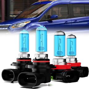 Headlight Bulbs Compatible With Ford Transit-150 2016-2023, 9005 High Beam + H11 Low Beam Halogen Light Bulb Combo, Super Bright 6000K White, Plug and Play, Pack of 4