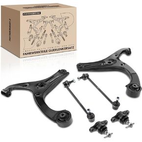 A-Premium Set of 6, Front Lower Control Arm, Sway Bar Link, Lower Ball Joint, Compatible with Hyundai Accent 2006-2011, Kia Rio 2006-2011, Rio5 2006-2011, L4 1.6L