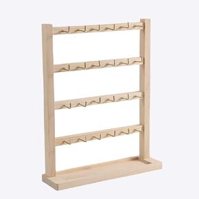 4 Layers of Wooden Display Eacks With Hooks for Necklaces. Rings, Earrings, Bracelets, And Other Jewelry Storage Display Rack