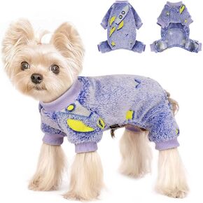 Kosiyi Dog Pajamas Fall Winter Fleece Dog Sweaters for Small Dogs Girl Boy, Lightweight Warm Paw Print Puppy Pajamas Soft Stretchable Doggie Onesies Pjs Dog Clothes Costume Pet Supplies