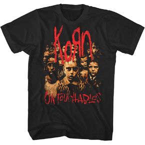 Korn Red Logo Untouchables Adult Black Short Sleeve T Shirt 90s Nu Metal Vintage Style Graphic Tees