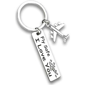 Birthday Christmas Gift for Travelers Safe Travels Keychain Flight Attendant Gifts Pilot Gifts Aviation Gifts Aviation Graduation Gift Traveling Gifts for Women Men Wherever You Go Keychain