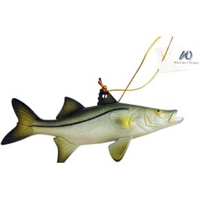 Snook Fish Ornament Realistic Christmas Tree Fishing Decoration Polyresin, 5 Inches