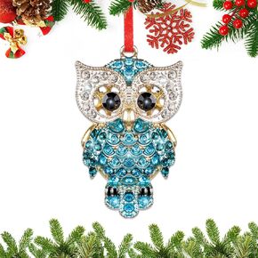 Owl Christmas Ornament 2024 Blue Owl Ornament for Christmas Tree Decorations Metal Owl Ornament Christmas Keepsake Gifts for Owl Animals Lovers Kids Teen BoysTeen Girls Women Men