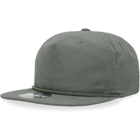 DECKY Standard 5 Panel High Profile Relaxed Cotton Blend Rope Hat, Loden
