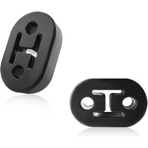 4 PCS Car Rubber Exhaust Hanger, Heavy Duty Insulated Exhaust Bracket with 2 Holes 0.47 Inch (12mm), Adjustable Exhaust System Muffler Shock Absorbent Bracket Mount for Cars