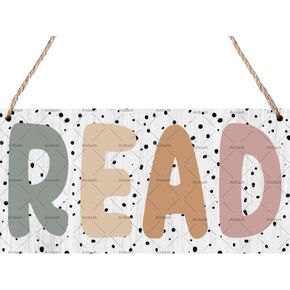 Read Wood Signs Boho Reading Corner Wall Pediments For Classroom Library Nursery 6x12 Inch