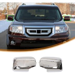 Side Door Mirror Cover Compatible with Honda Pilot 2009-2015 Accessories, Car Outside Rear View Mirror Housing Protector Cover Cap Trim ABS 2PCS (with Turn Signal Cutout) (Glossy Black)