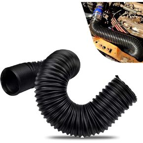 1 PC Car Flexible Bendable Stretchable Waterproof Air Duct, 2.99" ID Air Inlet Telescopic Turbine Flow Tube Distance Extension Tube, Repair Accessory, Suitable for Most Car Models (Black)