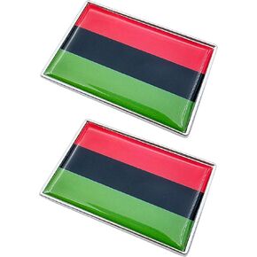 2 Pcs 3D African Afro American Flag Metal Car Stickers Chrome Decals,2.3 x 1.6 Inch Metal Truck Stickers,Patriotic Car Motorcycle Emblem.