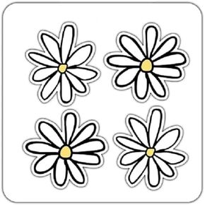 THATS IT – Daisy Stickers – Vinyl Bumper Sticker for Car, Van, and SUV – Waterproof Decal for Waterbottle and Laptop – Indoor and Outdoor Use for MacBook – Long Lasting Cup Decal – Pack of 4 – TI 343