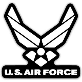 U.S. Air Force Vinyl Decal | 4.5" White on Black | for Cars, Trucks, Windows, Laptops & More - KCD3362
